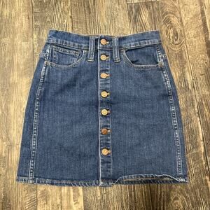 Madewell Skirt Women's Denim Button Front Mini Size 23 Festival Boho